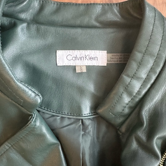 Calvin Klein moto jacket. Rich green color. - Picture 4 of 6